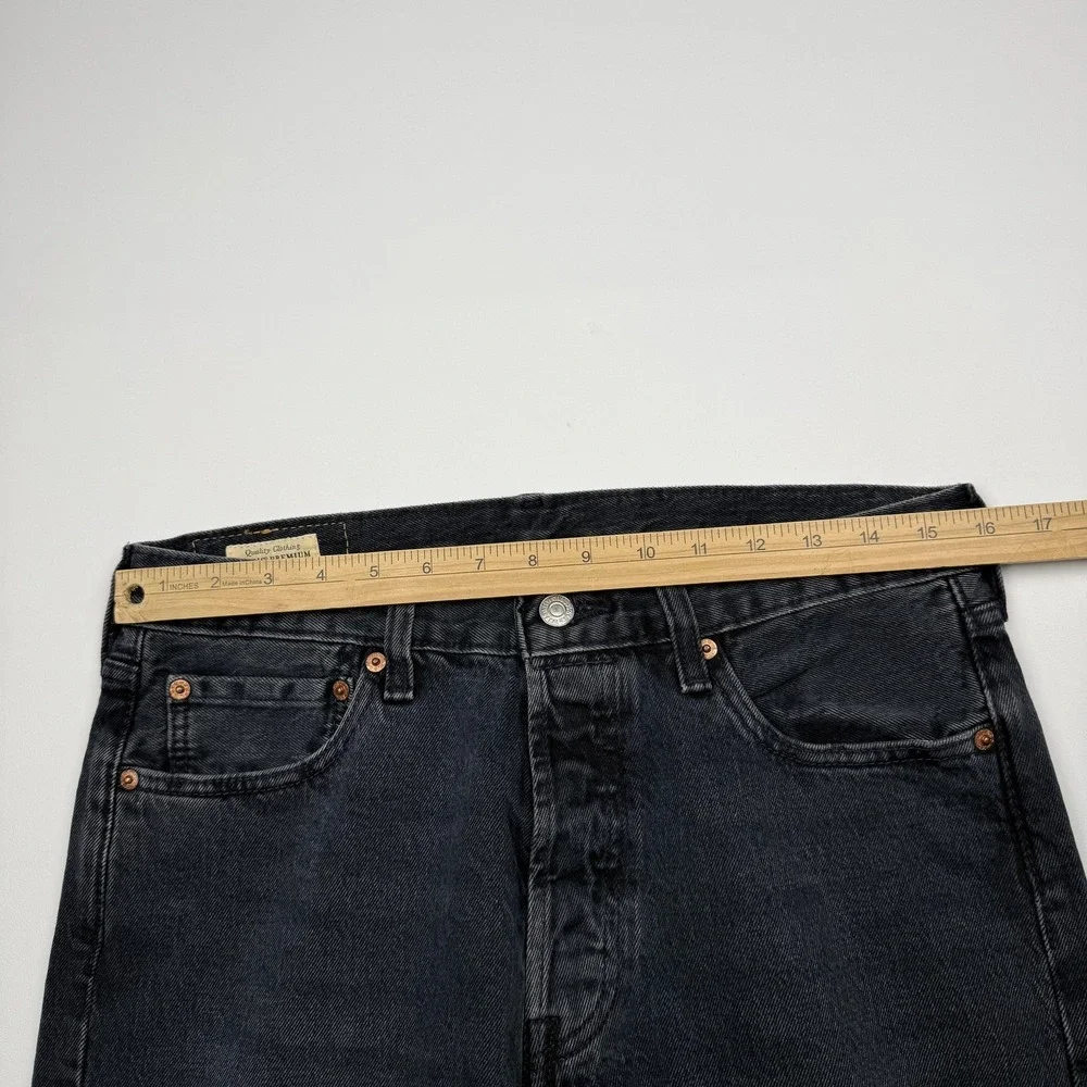 Levis Premium 501 Jeans Mens 32x30 Blue Straight Leg Button Fly Stretch Denim